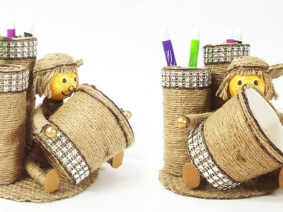 Doll Showpiece Pen Organizer | DIY Pen Stand | Crafts Junction