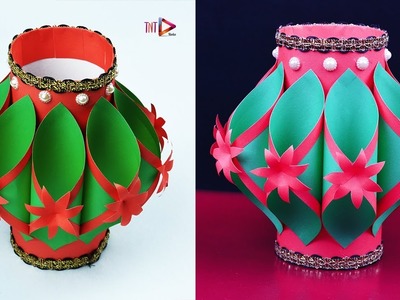 Easy Making Paper Flower Vase | Handmade Beautiful Paper Flower Vase at Home | Simple Paper Craft