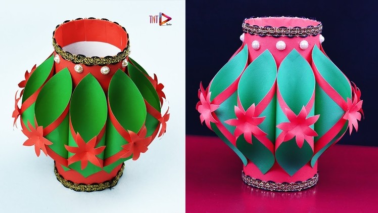 Easy Making Paper Flower Vase | Handmade Beautiful Paper Flower Vase at Home | Simple Paper Craft