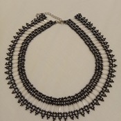 Handmade Black White Silver Necklace