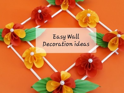 Homemade Wall Decoration Ideas l Paper flower wall decoration