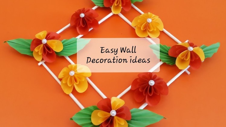 Homemade Wall Decoration Ideas l Paper flower wall decoration