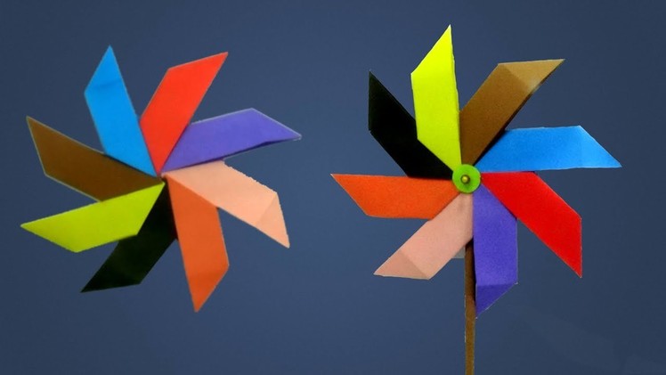 How To Make a New Design Paper Windmill for Kids That Spins - DIY Paper Pinwheel At Home