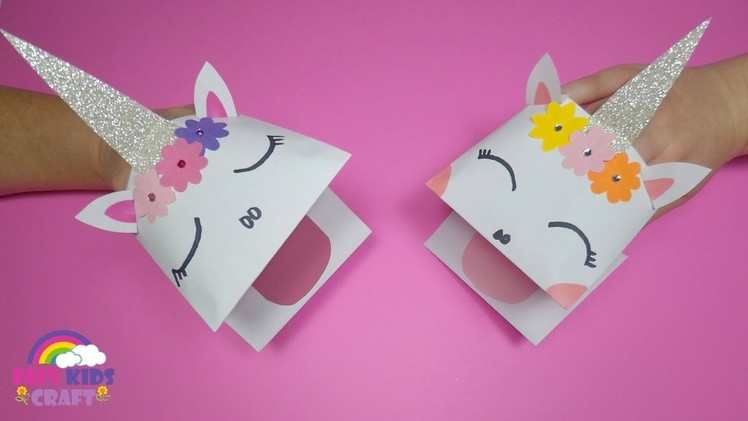 How to Make a Paper Unicorn Hand Puppet | Unicorn Crafts