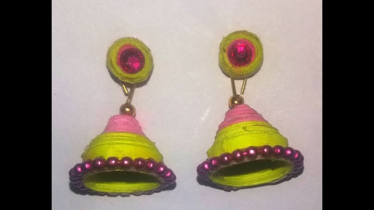 How to make quilling jhumka with stud - DIY Crafts