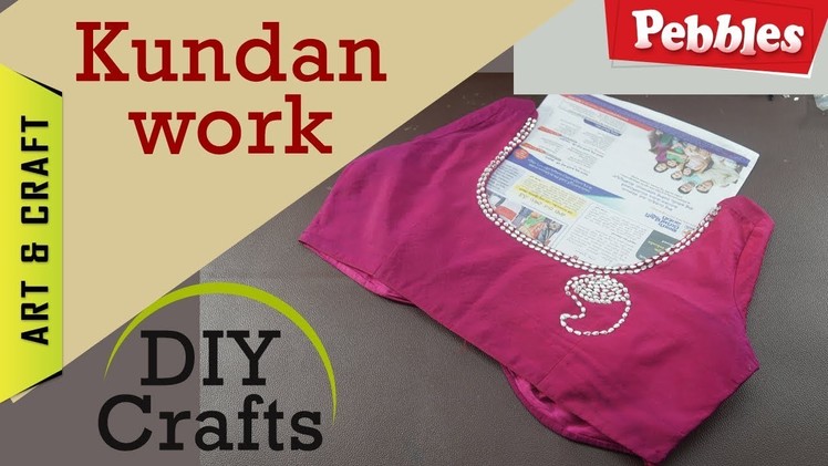 Kundan work on blouse | DIY crafts in English