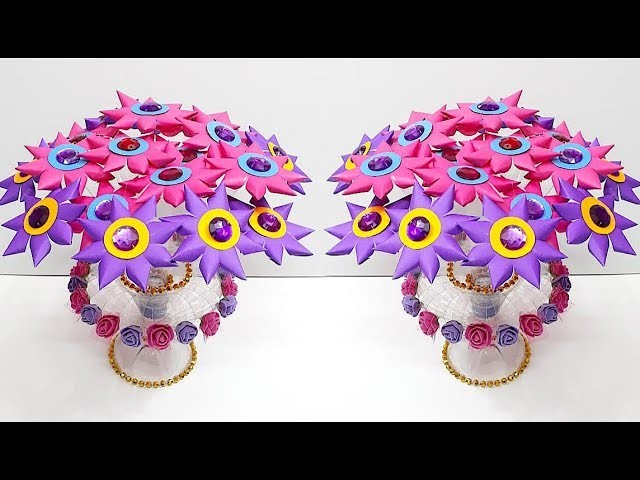 New Guldasta made from plastic bottle & paper flower at home| Best out of waste Guldasta