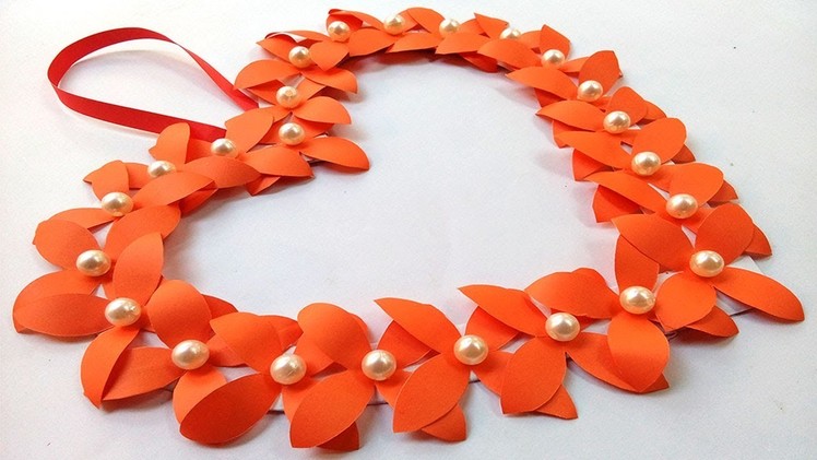 PAPER FLOWER WALL HANGING - Simple and Attractive Paper Flower Wall Hanging Decoration