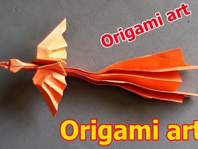 Phoenix folded paper | Origami art | Origami animals phoenix easy