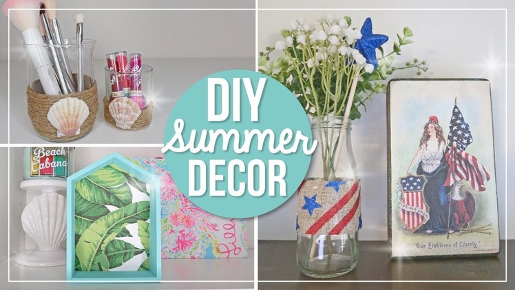 Summer DIY Home Decor Ideas | Beach & Patriotic 4th of July Easy DIY Crafts | Dollar Tree Decor