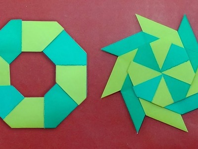 Throwing Paper Transforming Ninja Star Making Out of Paper - Shuriken Toy for Kids