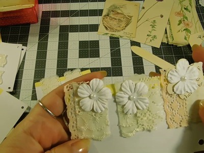 What I have been making. tags, altered paper clips and flowers!!!