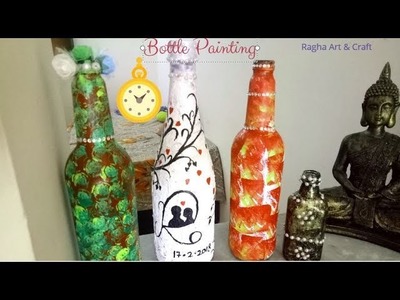 Bottle Painting  |DIY| Glass bottle painting | home decoration|Easy Craft Video
