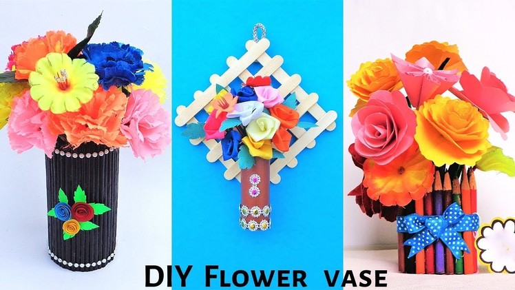 DIY: 3 Easy Flower Vase making at Home | Best out of waste