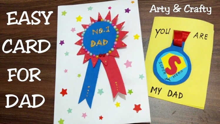 DIY Badge Card For Father. Gift Idea for Father's Day. Handmade Greeting Card for Father's Day