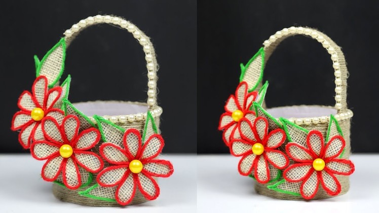 DIY Best Jute and bottle basket || Beautiful Homemade Ideas from Jute Art and Craft