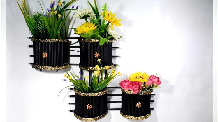 DIY Crafts! New Way Wall hanging flower vase with paper || Kagaj ka Guldasta Fuldani