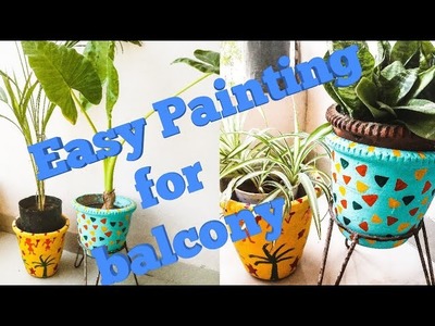 DIY : Earthen Pot Decoration.Balcony Decoration