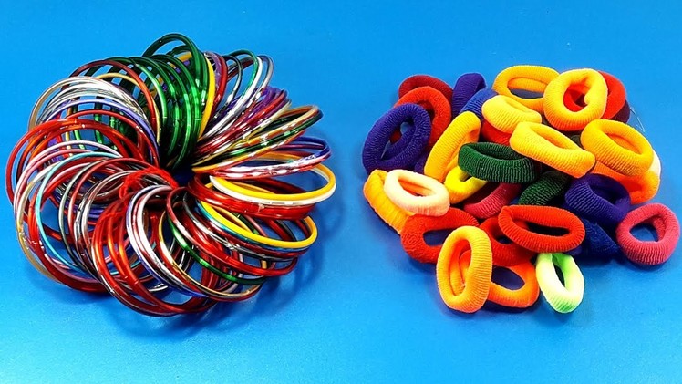 DIY Old bangles & Hair rubber bands reuse idea | DIY art and craft | DIY HOME DECO