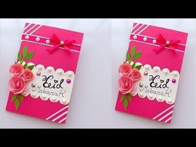DIY Paper Craft |Beautiful Eid Card with paper How to make eid card with paper | PRETTY FLOWER IDEAS