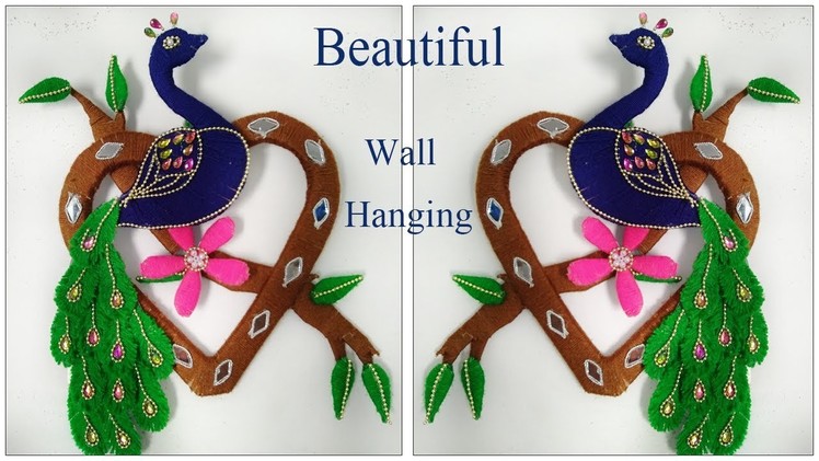 DIY Peacock wall hanging decoration || Woolen craft idea.