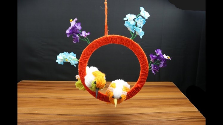 Diy ROOM decor idea.❤love Birds❤. easy woolen birds crafts.wall hangaing idea.unique.Beauty Crafts