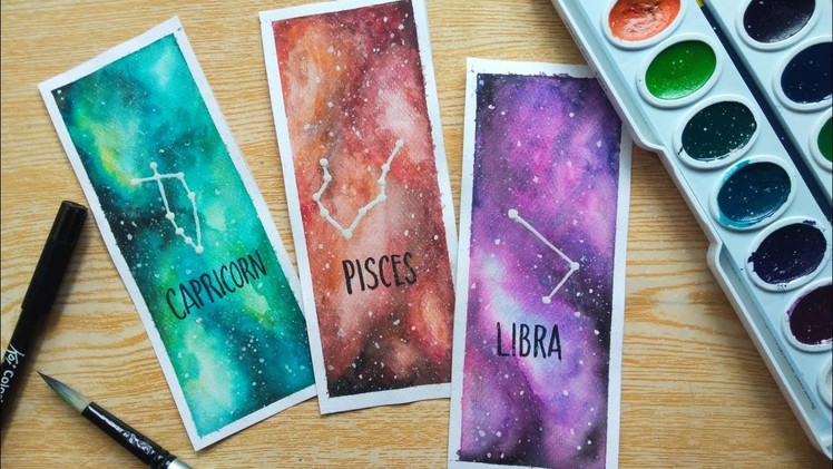 DIY Watercolor Bookmarks | Zodiac Signs #03