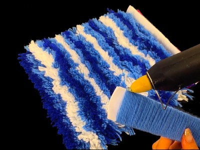 Easy Way To Make A Fluffy Colorful Door Mat | DIY