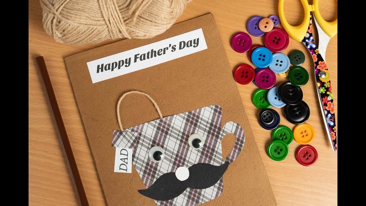 Father's Day Easy card ideas for Kids. Handmade Father's day card.DIY Card