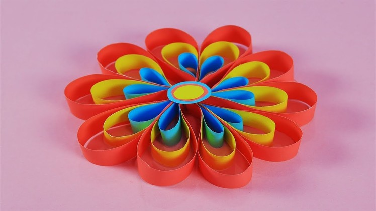 Make a flower of paper for decoration | Make a beautiful flower with paper for decoration