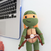 Ninja Turtle Michelangelo, Ninja Turtles, Cartoon Character, AMIGURUMI pattern