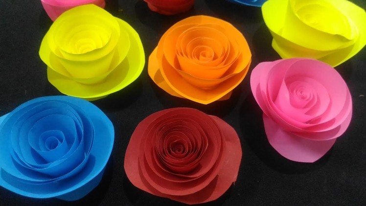 Paper Rose making | Paper rose origami | paper rose making eay | paper rose flower