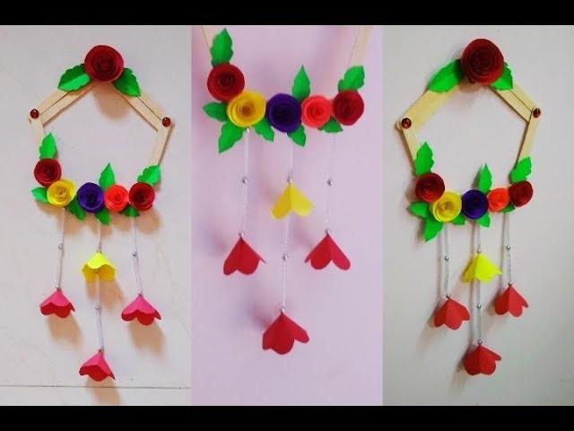 Popsicle(ice-cream)stick wall hanging.DIY candy stick wall decoration