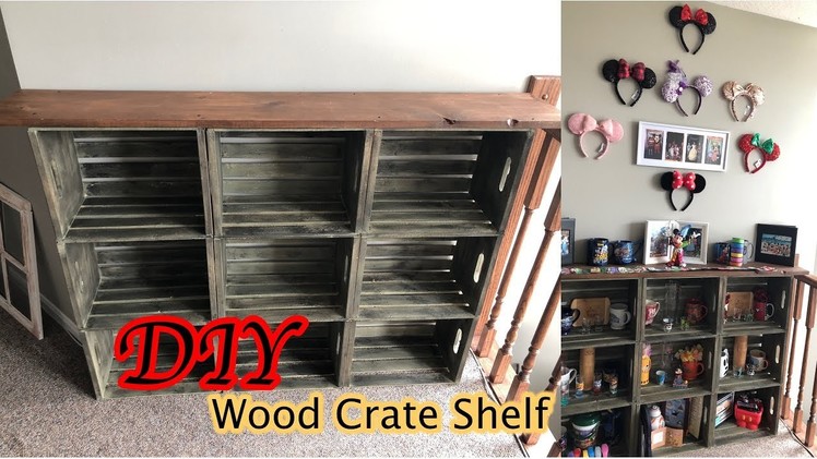 Wooden Crate Shelves DIY