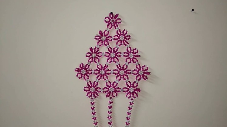 Beads flower pot design for wall hanging