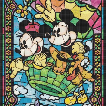 Counted Cross stitch pattern Mice in air balloon stained 276*397 stitches CH728