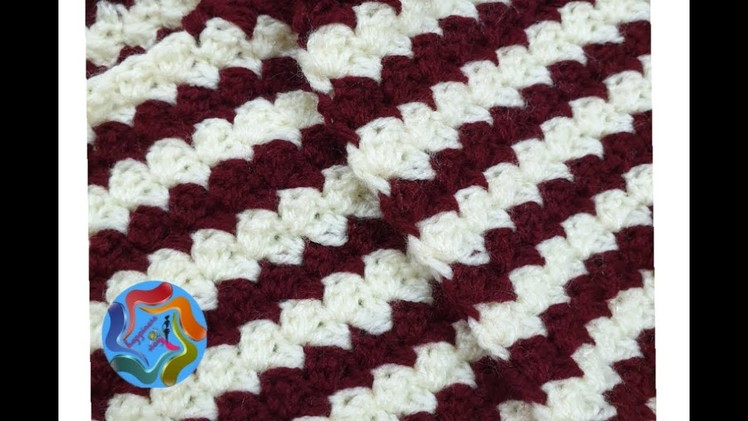 Crochet stitch beautiful and simple for scarf or blanket