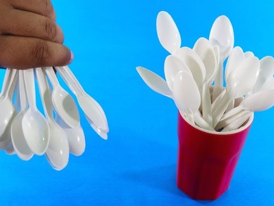 Diy Craft Out Of Waste Spoons ! Plastic Spoons Craft Ideas at Home ! Creative Diy Ideas !