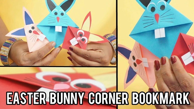 Easter Bunny Corner Bookmark Paper Craft for kids
