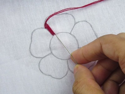 Hand Embroidery, Amazing flower embroidery with beads, Buttonhole Stitch