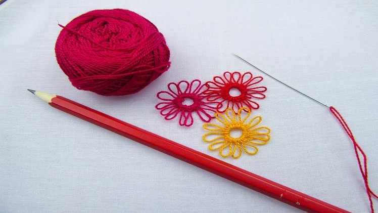 Hand Embroidery Amazing Trick, Easy Flower Embroidery Needle Trick, Easy sewing hack with pencil