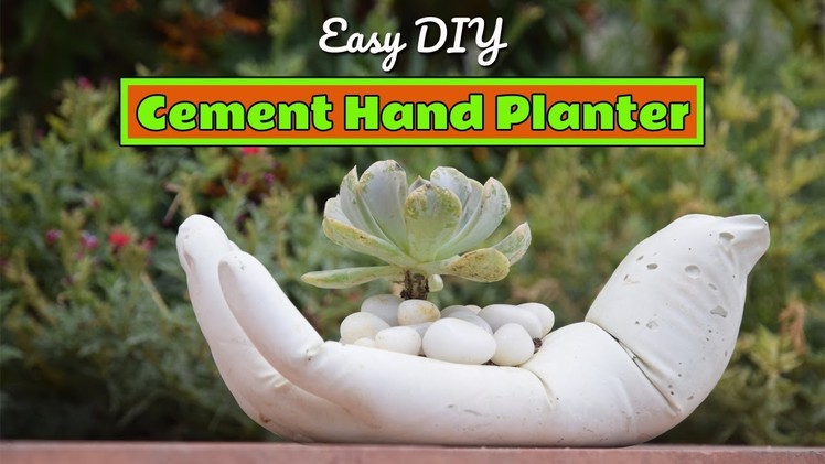 Homemade DIY Hand Planter from White Cement
