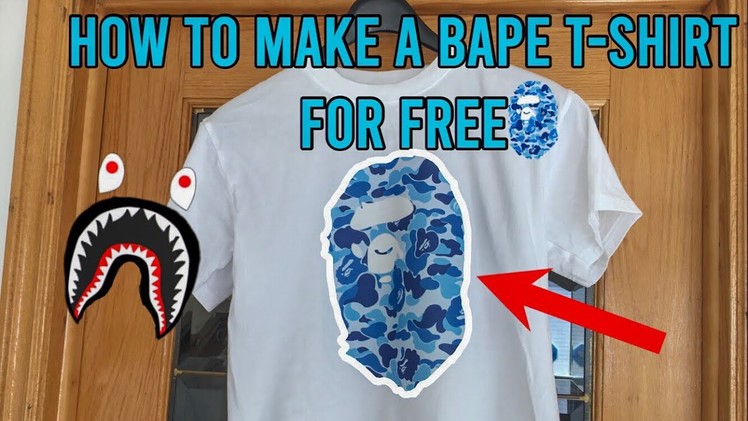 How To Make a BAPE SHIRT FOR FREE(DIY)!!!