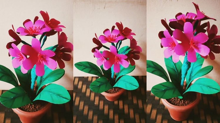 How to make Artificial Flowers Plant For Home Decor. Paper Artificial Flowers plant @sv craft zone