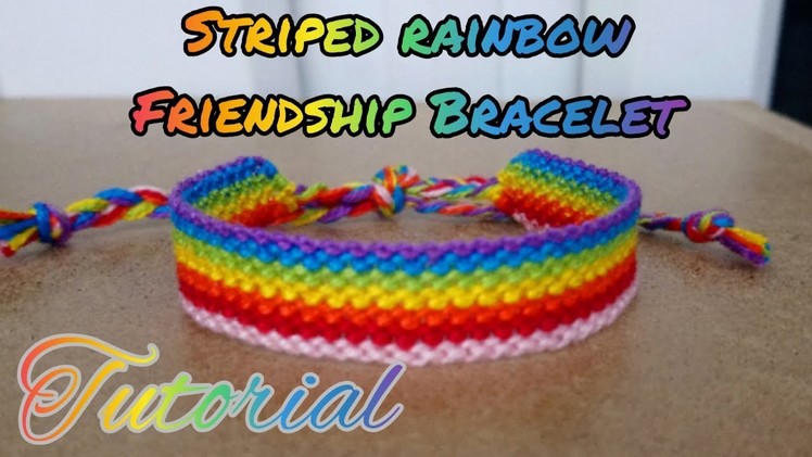 Long Rainbow Stripe Friendship Bracelet Tutorial