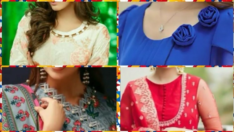 Nack. Pearl and beads creative & easy to make neck designs for summer dresses. kurti. frocks. blouse