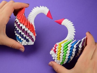 Origami amazing swan 3D – How to make a paper swan. Simple Tutorial DIY