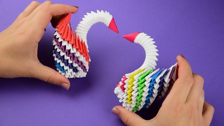 Origami amazing swan 3D – How to make a paper swan. Simple Tutorial DIY