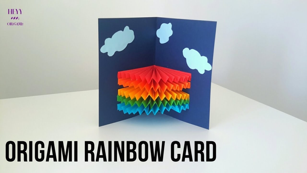 Origami Origami Rainbow Pop Up Greeting Card Tutorial Origami Rainbow Pop Up Greeting Card