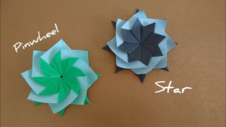 Origami Star. Pinwheel Star. Mandala 折纸星